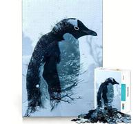 Penguin Double Exposure 1000 Pieces Jigsaw Puzzles for Adults Strong Logic Toy Relaxing Fun Clear Edge Memorable Gift (50x75cm)
