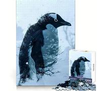 Penguin Double Exposure 1000 Pieces Jigsaws Adults Puzzles Gifts Mind Game Toy Bonding Time Neat Cut Bday Surprise (38x26cm)