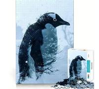 Penguin Double Exposure 1000 Pieces Jigsaws Adults Puzzles Gifts Mind Game Toy Bonding Time Neat Cut Bday Surprise (38x26cm)