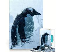 Penguin Double Exposure Jigsaw for Teenagers 1000 Pieces Memory Boost Relaxing Fun Pattern Assembly (38x52cm)