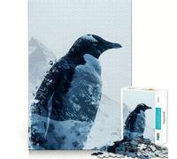 Penguin Double Exposure Jigsaw for Teenagers 1000 Pieces Memory Boost Relaxing Fun Pattern Assembly (38x52cm)