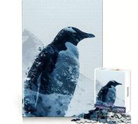 Penguin Double Exposure Jigsaw for Teenagers 1000 Pieces Memory Boost Relaxing Fun Pattern Assembly (38x52cm)