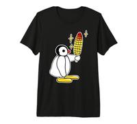 Penguin Eating Corn on a Stick Premium T-Shirt