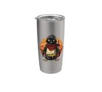 Penguin Eating Ramen Ninja Warrior Artwork Japanese Noodles Stainless Steel Insulated Tumbler