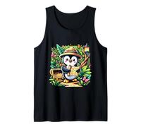 Penguin Explorer with Treasure Map and Jungle Tank Top