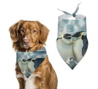 Penguin Family Dog Bandanas Triangle Scarfs Printing Bib Scarf Adjustable Accessories for Small Dogs And Cats