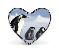 Penguin Family Heart Love Lapel Pin Cute Cool Fun Button Lapel Metal Heart Brooch Badge Shirt Brooch Pins for Men Women Personalized Crafts & Gift