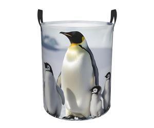 Penguin Family Laundry Basket Hamper Kids Storage Basket Toy Organizer Bin For Bedroom, Bathroom, College Dorms, Boys And Girls