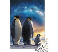 Penguin Family Premium Cardboard 1000 Piece Nature Photography Style Puzzle Set, Educational Challenge Adults/Teens, Birthday Gift & Home Activity, Vibrant Colours for Enthusiasts 52x38cm/1000pcs