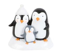 Penguin Family Resin Ornament - Cute Winter Snow Decor Figurine
