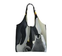 Penguin Family,Reusable Tote Bags Grocery Bags Large Capacity Canvas Shopping Shoulder bag