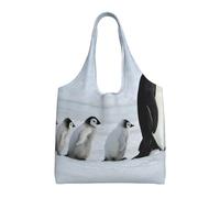 Penguin Family,Reusable Tote Bags Grocery Bags Large Capacity Canvas Shopping Shoulder bag