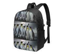 Penguin Family Travel Notebook Backpack-Large-Capacity Waterproof Polyester Backpack With Usb Interface And Headphone Cable Hole, Multifunctional Ergonomic Backpack Suitable For School Outdoor Travel.
