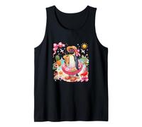 Penguin Floral Costume On Beach Matching Summer Vacation Tank Top