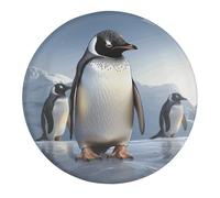 Penguin Fridge Magnets for Home, Magnetic Refrigerator Sticker for Whiteboard, Circle Waterproof Fridge Magnet for Refrigerator, Locker, Car Garage, Office Decor 2 PCS