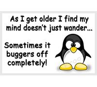 Penguin Funny Flexible Fridge Magnet Gift - As I get older