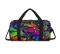 Penguin Galaxy Sport Duffel Bag with Shoes Compartment Colorful Galaxy Overnight Weekender Bags Travel Gym Luggage Organizer for Women Men Kids Girls Boys