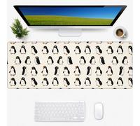 Penguin Gaming Mouse Pad, Desk Mat, Non-Slip Rubber Base Cool Aesthetic MousePads for Computer Laptop Keyboard Office School Home Desktop Decor 31.5" x 11.8"