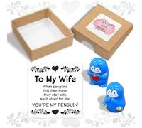 Penguin Gifts Christmas Anniversary Husband, Romantic Valentines Day Gifts for Boyfriend, I Love You Box with Greeting Cards- To My Wife -Little Love Message Box(Penguin)