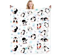Penguin Gifts for Women Kids Penguins Throw Blanket Stuff Plush Bedding Cute Animal Penguins Blankets for Girls Boys Kids Men Adults Penguin Lovers Birthday Party Decorations 60"X50"INCH