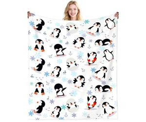 Penguin Gifts for Women Kids Penguins Throw Blanket Stuff Plush Bedding Cute Animal Penguins Blankets for Girls Boys Kids Men Adults Penguin Lovers Birthday Party Decorations 60"X50"INCH