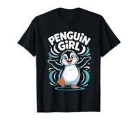 Penguin Girl Womens Cartoon Winter Arctic Animal Birthday T-Shirt