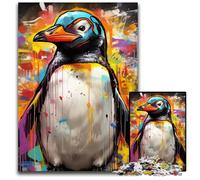 Penguin Graffiti Jigsaw Puzzles for Adults 1000 Piece cardboard Jigsaw Puzzles Challenging Brain Teaser for Teenagers, Family Game Night Fun 26X38CM/10.23x14.96inch