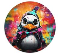 Penguin Graffiti Painting Jigsaw Puzzles for Adults Puzzles for 1000 Piece Interactive Family Game,DIY Home Decor Brain Challenge Gift 67.5x67.5cm