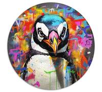 Penguin Graffiti Paper Jigsaw Puzzles 1000-Piece Jigsaw Puzzle for Family And Friends,Suitable for Ages 14+ 67.5x67.5cm
