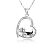 Penguin/Guinea Pig/Flamingo/Red Panda/Hippo/Cat/Duck/Koala/Bear/Panda/Axolotl/Red Cardinal Necklace Penguin Gifts 925 Sterling Silver Hugging Penguins Cute Animal Jewellry for Women Sister