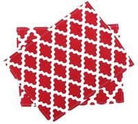 Penguin Home® - 100% Cotton Placemats Set of 6 - Soft, Durable & Super Absorbent - Stylish Design to Enhance Your Table Setting - Machine Washable - 33 x 45cm - Patterned Red