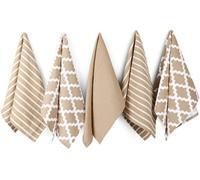 Penguin Home Premium 100% Pure Cotton Tea Towel for Kitchen, Set of 5 Kitchen Towels, Soft & Durable Kitchen Cloths Towel Set, Machine Washable, 65 x 45 cm Colour - Beige