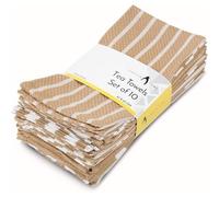 Penguin Home Premium 100% Pure Cotton Tea Towel for Kitchen, Set of 10 Kitchen Towels, Soft & Durable Kitchen Cloths Towel Set, Machine Washable, 65 x 45 cm Colour - Beige
