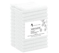 Penguin Home 100% Cotton Washcloths 12 Pack Set Premium Quality Flannel Face Cloths Highly Absorbent and Soft Feel Fingertip Towels Washcloths 33 x 33 cm (13x13 in) 520 GSM