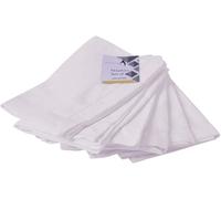 Penguin Home Hemstitched Pure Cotton Washable and Reusable Oversized Kitchen Cloth Napkins 6 Pack, Cloth Napkins for Table Dining, Events, Parties, Lunch - 50 x 50 cm, Full White, Set of 6 (GSM 190)