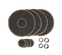 Penguin Home Set Of 12 Jute Placemats, Coasters And Napkin Rings - Grey Colour, Grey