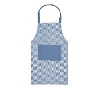 Penguin Home Apron,Chef Quality, Thokka Print,Colour - White & Blue,Plain woven contrast color pocket,Recycled cotton, Eco Friendly & Sustainable, Adjustable Neck Strap, Size - 70x80 cm
