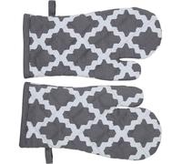 Penguin Home Oven Gloves Heat Resistant, Quilted Oven mitts with Hanging Loop, Machine Washable, Heat Proof Pot Holders for the Cooking - Baking - Kitchen - BBQ - 1 Pair, Diamond Grey,18x32 cm