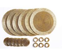 Penguin Home Set Of 18 Coasters, Napkin Rings & Placemats, Gold