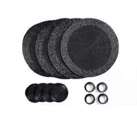 Penguin Home Set Of 12 Glass Beaded Placemats, Coasters And Napkin Rings - Black Colour, Black