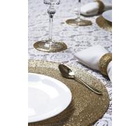 Penguin Home PenguinHome 12pc Beaded Placemats/Coasters/Napkin Rings Gold, Gold