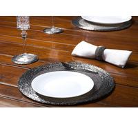Penguin Home Set Of 18 Glass Beaded Coasters And Napkin Rings - Antique Silver Colour, Grey