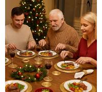 Penguin Home PenguinHome 12pc Beaded Placemats/Coasters/Napkin Rings Gold, Gold