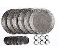 Penguin Home Set Of 18 Glass Beaded Coasters And Napkin Rings - Antique Silver Colour, Grey