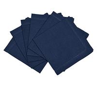 Penguin Home Hemstitched Pure Cotton Washable and Reusable Oversized Kitchen Cloth Napkins 6 Pack, Cloth Napkins for Table Dining, Events, Parties, Lunch - 50 x 50 cm, Solid Navy, Set of 6 (GSM 190)