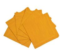 Penguin Home Hemstitched Pure Cotton Washable and Reusable Oversized Kitchen Cloth Napkins 6 Pack, Cloth Napkins for Table Dining, Events, Parties, Lunch - 50 x 50 cm, Solid Ochre, Set of 6 (GSM 190)