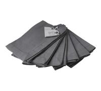 Penguin Home Hemstitched Pure Cotton Washable and Reusable Oversized Kitchen Cloth Napkins 6 Pack, Cloth Napkins for Table Dining, Events, Parties, Lunch - 50 x 50 cm, Solid Grey, Set of 6 (GSM 190)
