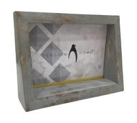 Penguin Home Mangowood Horizontal Photo Frame 5"X7" (12 X 17 CM) - Dark Grey Distress Finish, Rustic Vintage Style, Handcrafted Wooden Picture Frame for Wall or Tabletop, Ideal for Home Decor, Gifts