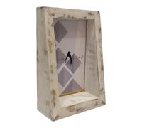 Penguin Home Mangowood Vertical Photo Frame 4"X6" (10 X 15 CM) - White Distress Finish, Rustic Vintage Style, Handcrafted Wooden Picture Frame for Wall or Tabletop, Ideal for Home Decor, Gifts