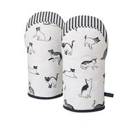 Penguin Home Oven Gloves|Heat Resistant| Colour-White,Grey & Black|Cooking Baking Grilling BBQ|Size-18x32cm|